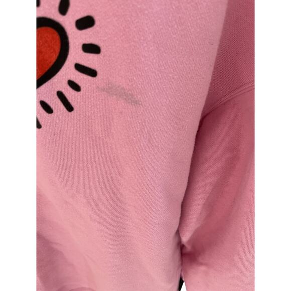 Keith Haring Unisex Women L Sweatshirt UT Heart Signed Graphic Streetwear Grunge - Picture 7 of 8